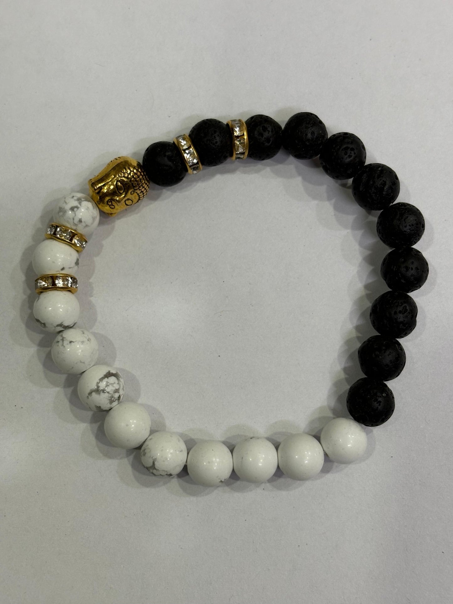 Lava Howlite Buddha Bracelet For Men