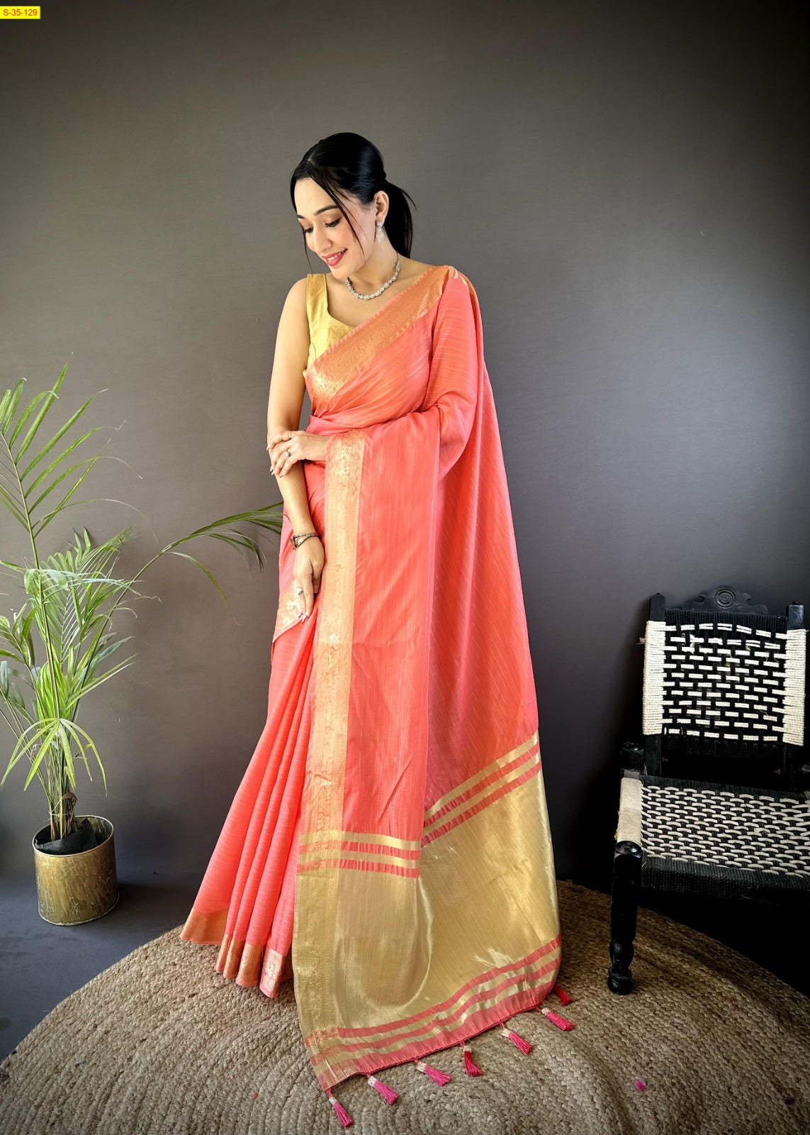 Cotton Sarees with Zari Checks weaves all over the body