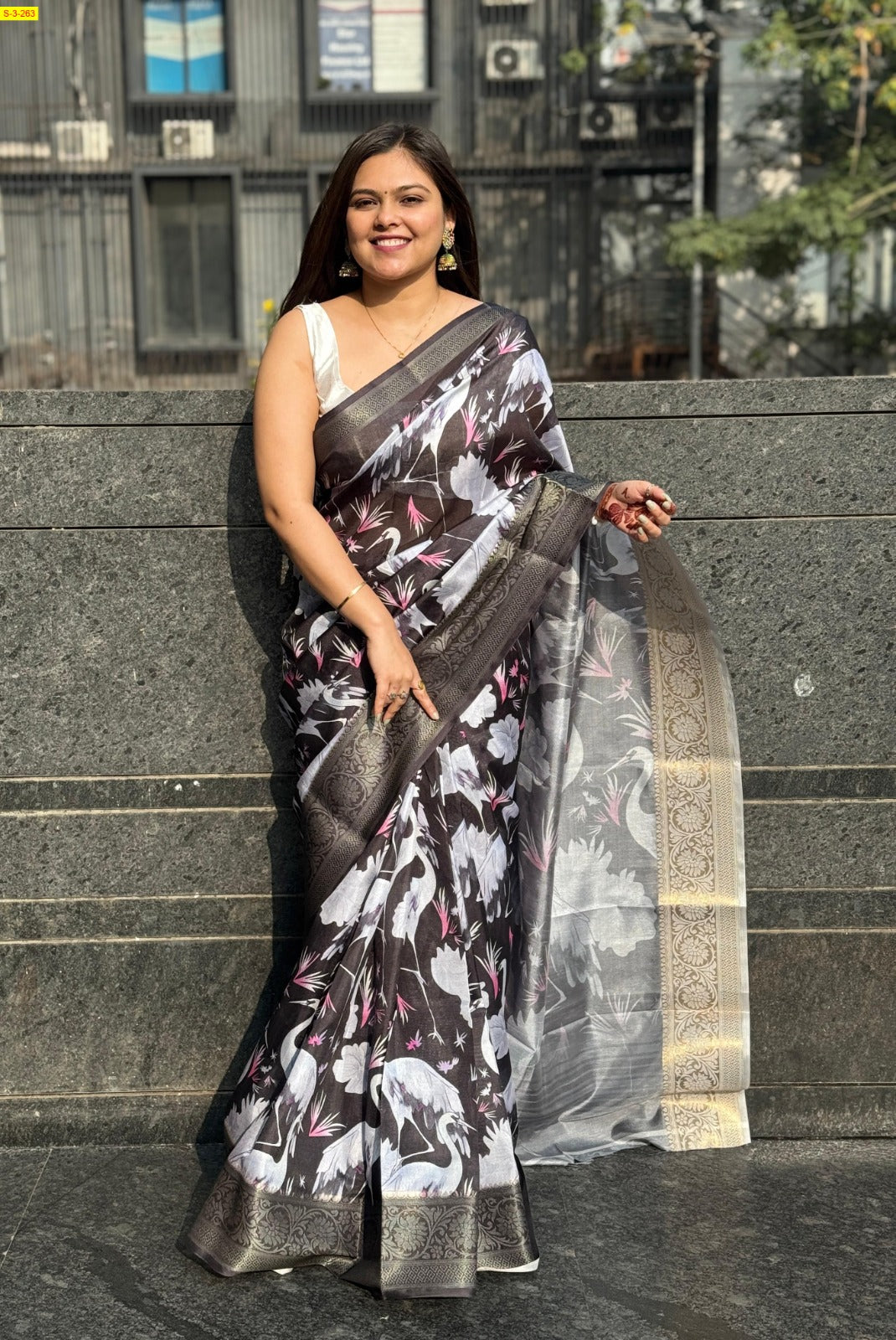 Cotton crepe sarees with high quality digital printed design