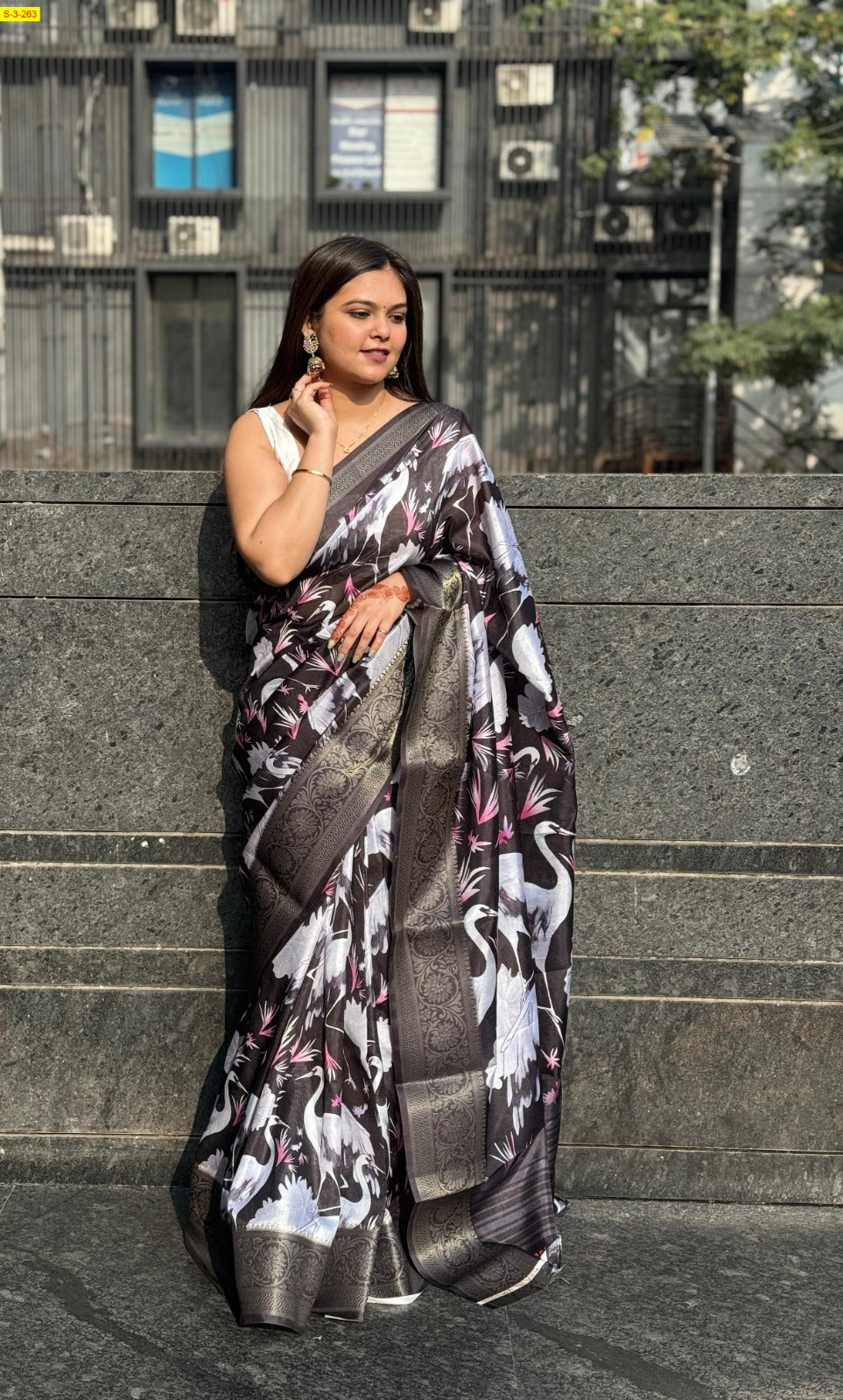 Cotton crepe sarees with high quality digital printed design