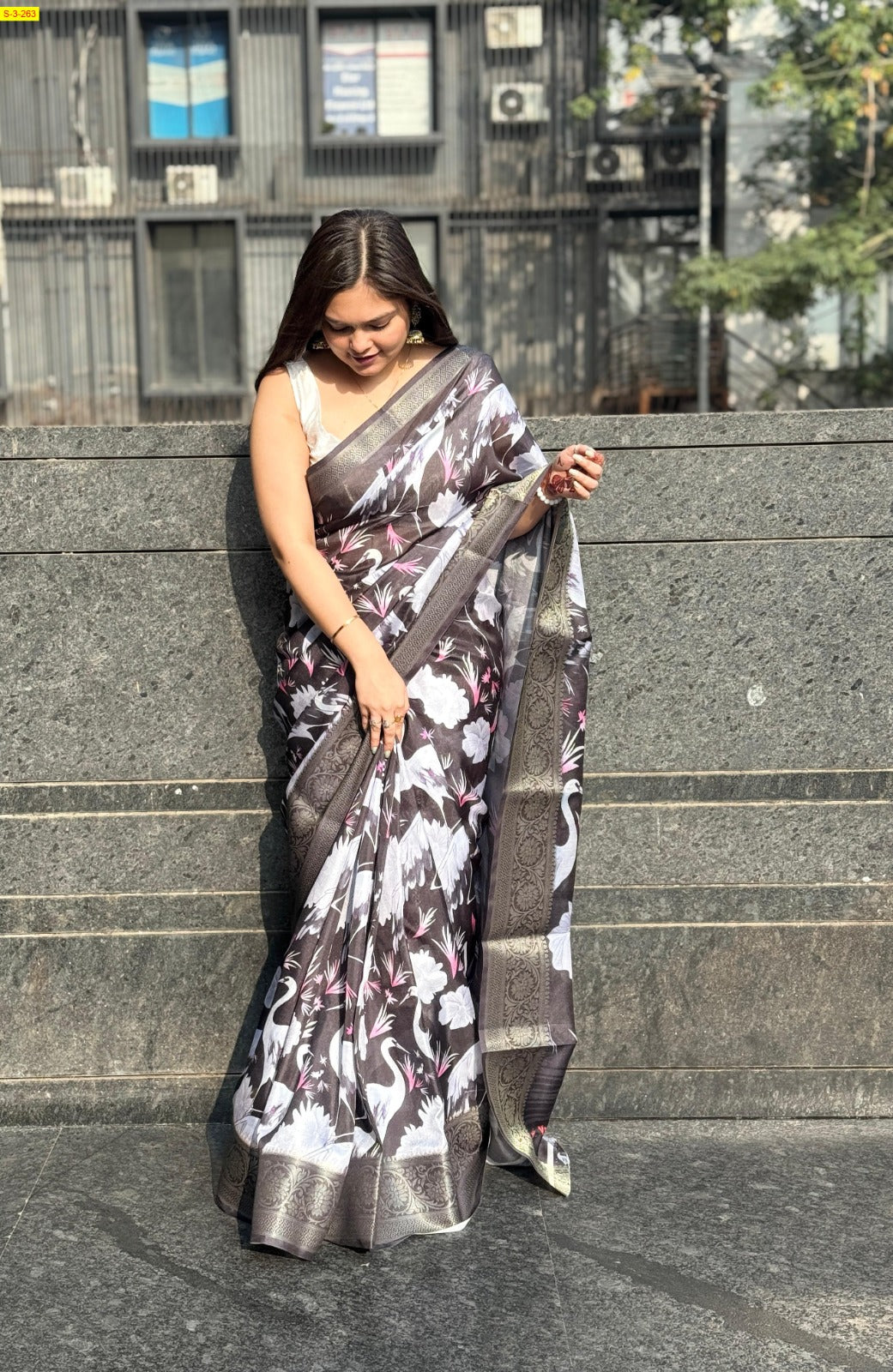 Cotton crepe sarees with high quality digital printed design