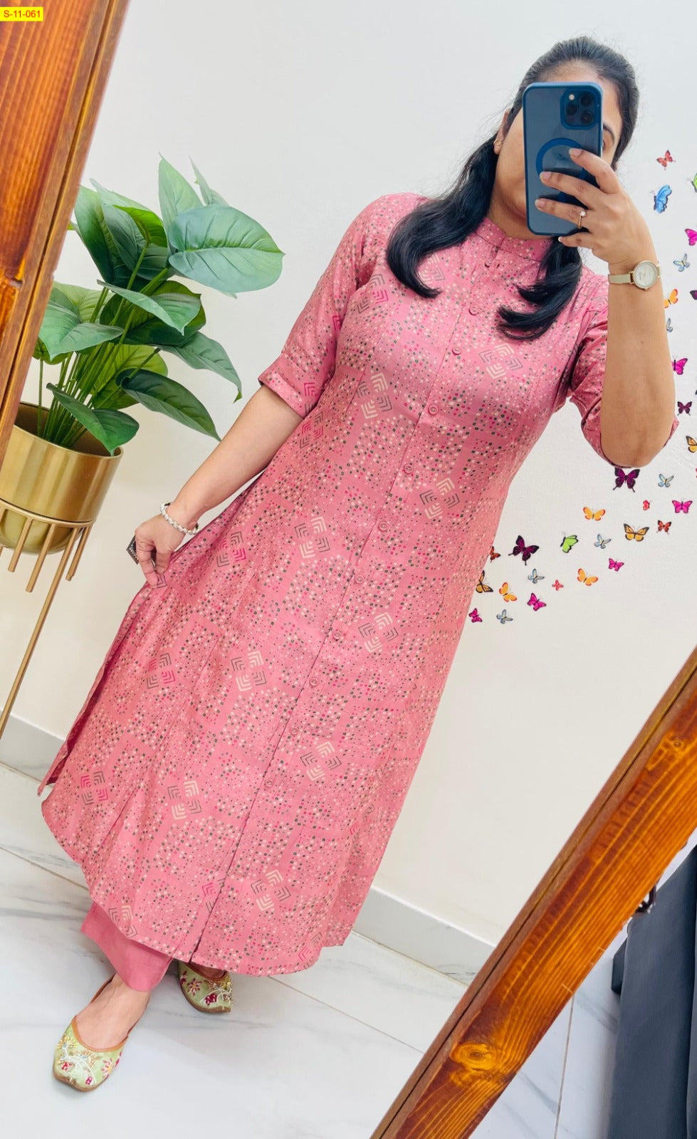 Designer coord set in Aline kurti pattern