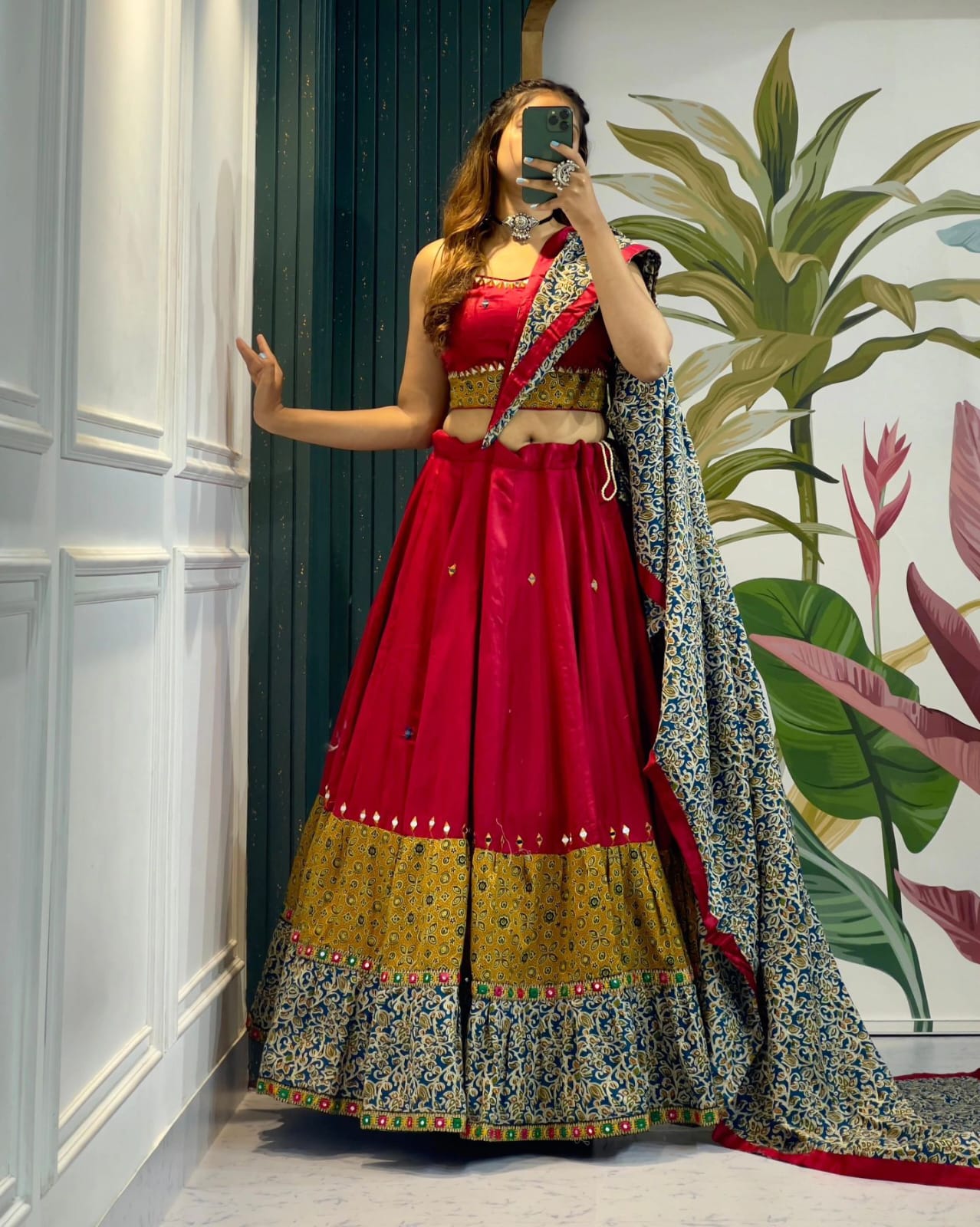 Digital Print Muslin Cotton Lehenga Choli