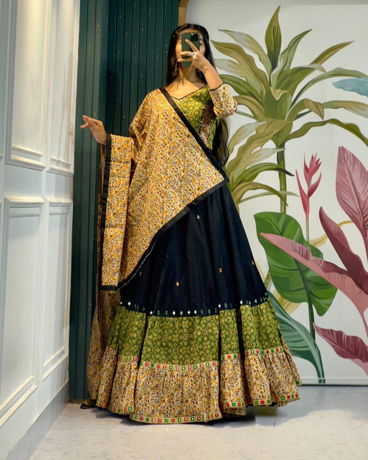 Digital Print Muslin Cotton Lehenga Choli