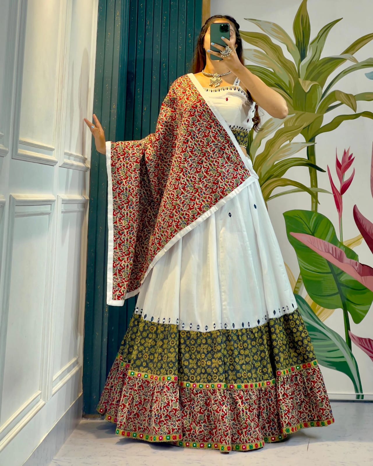 Digital Print Muslin Cotton Lehenga Choli