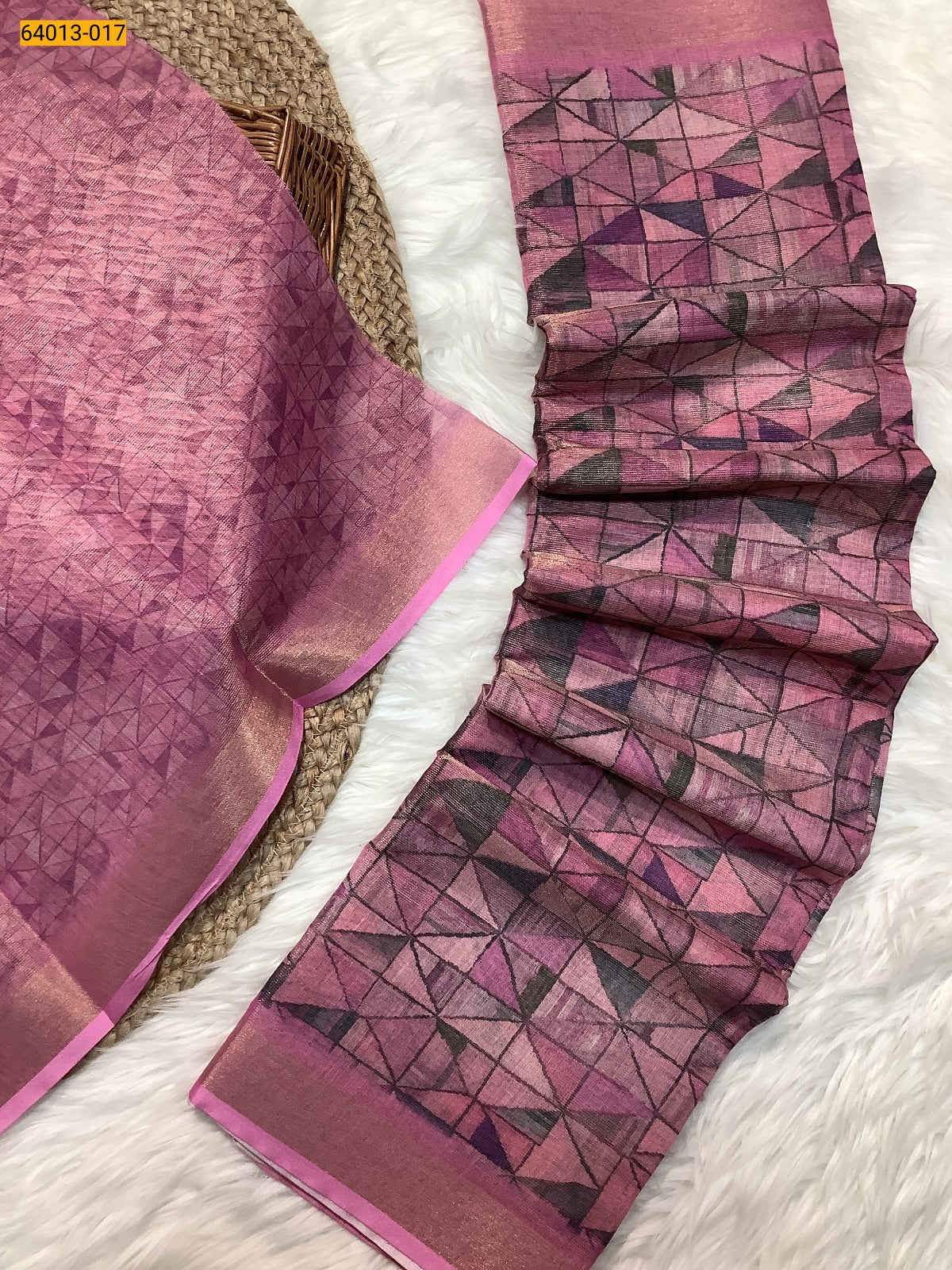 Fancy Digital Printed Tissue Silk Saree