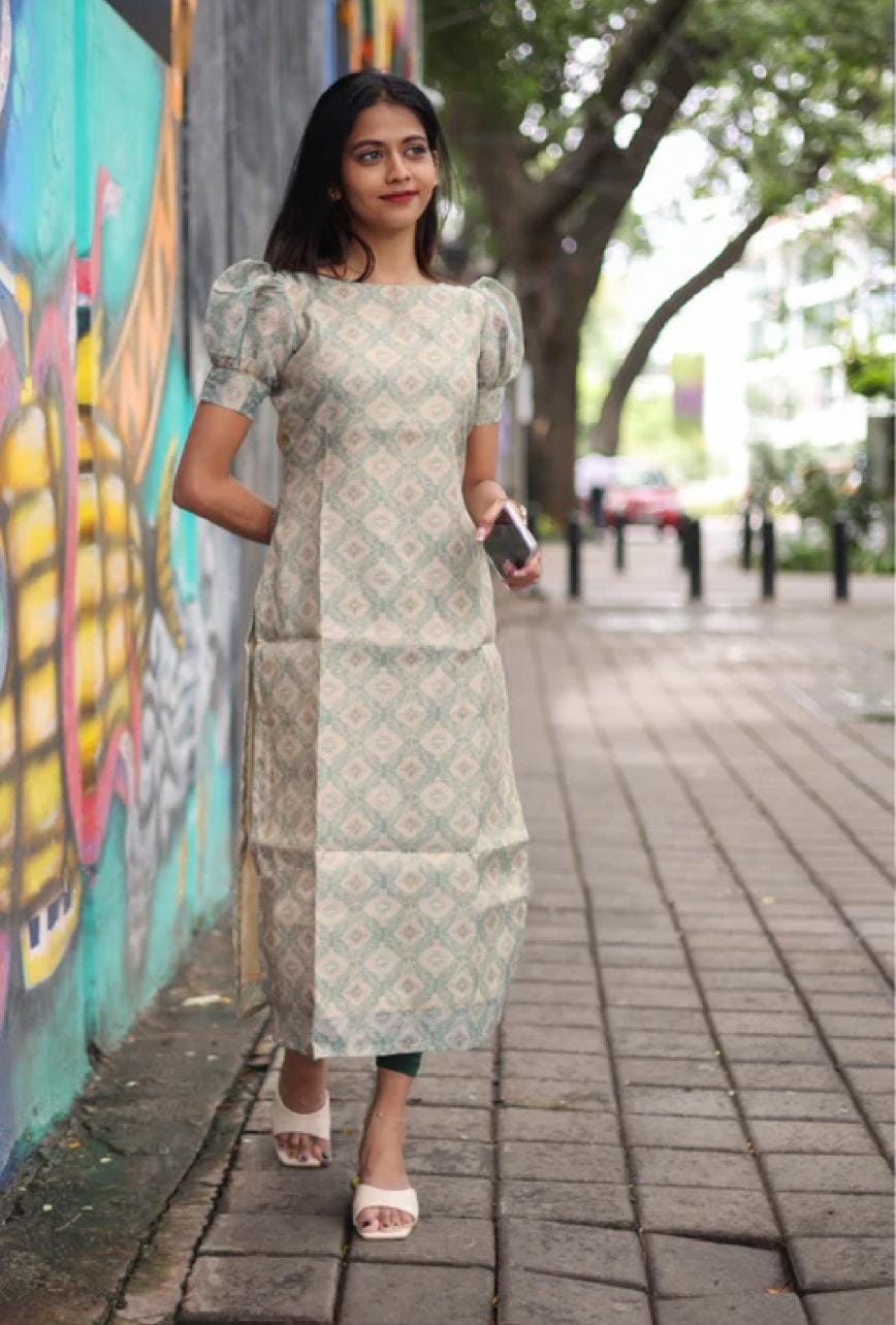 HEAVY CHANDERI SILK KURTI