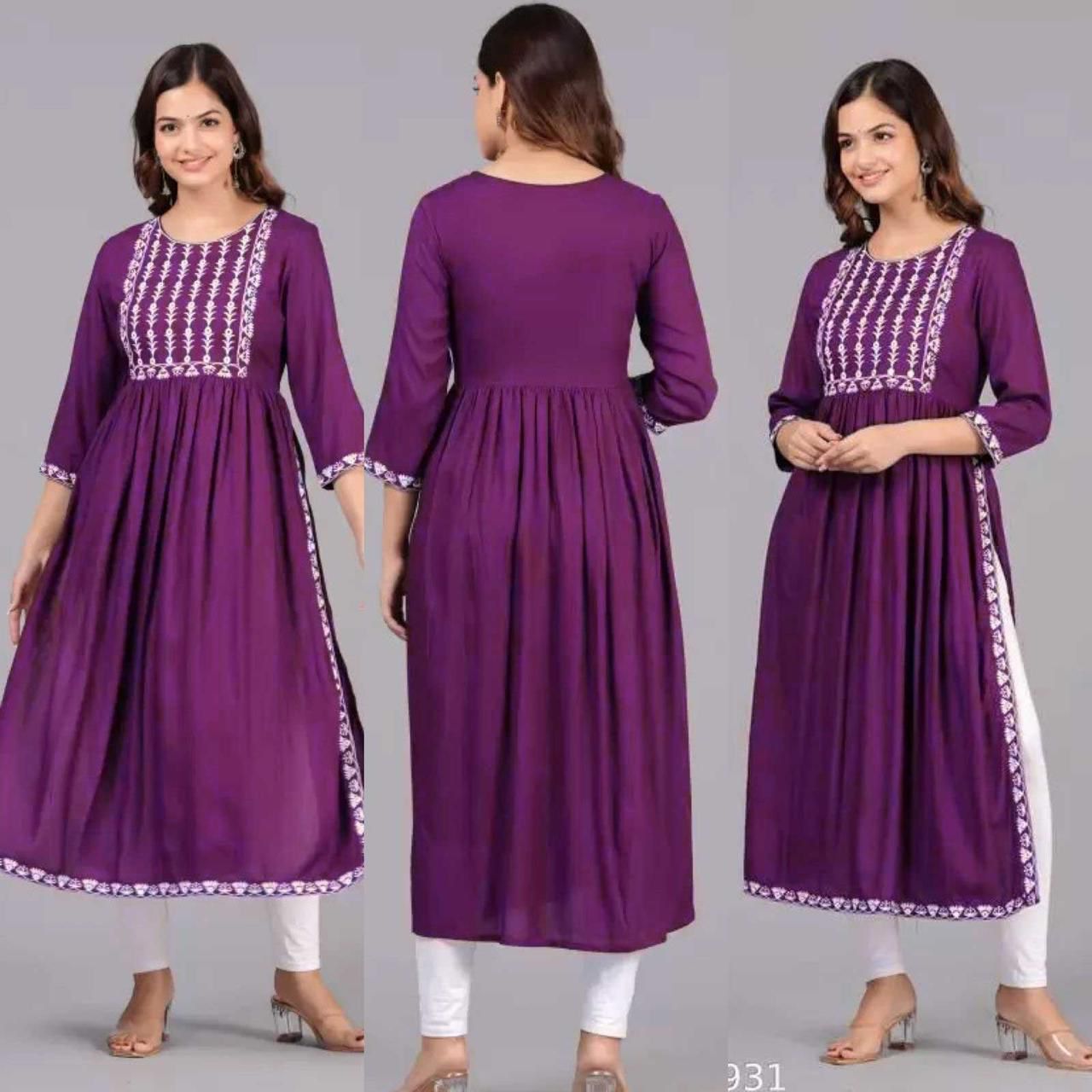 Heavy 14kg Reyon Amd Embroidery Kurta