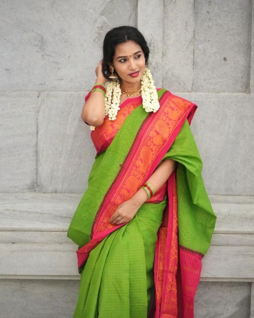 BEAUTIFUL RICH PALLU WITH JACQUARD WORK SAREE.