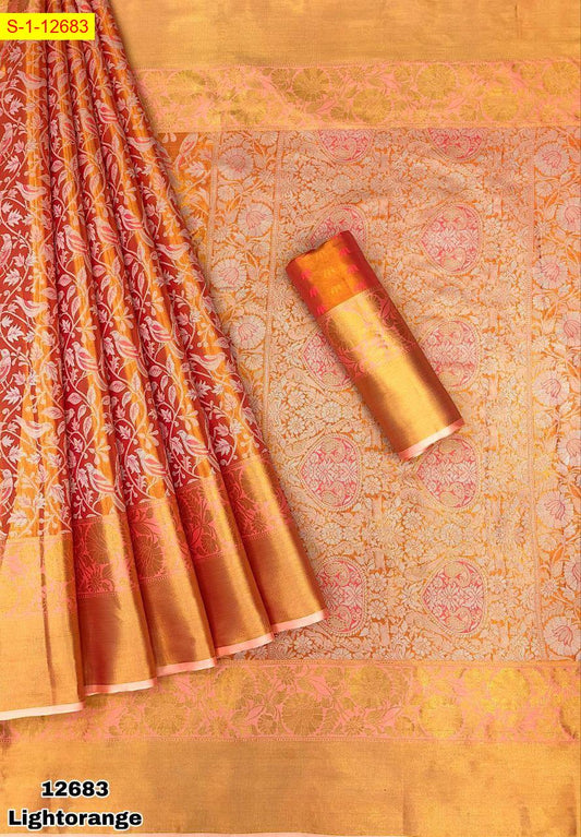 Kanjiviram silk sarees Pure zari weaving with beautiful mine weaving