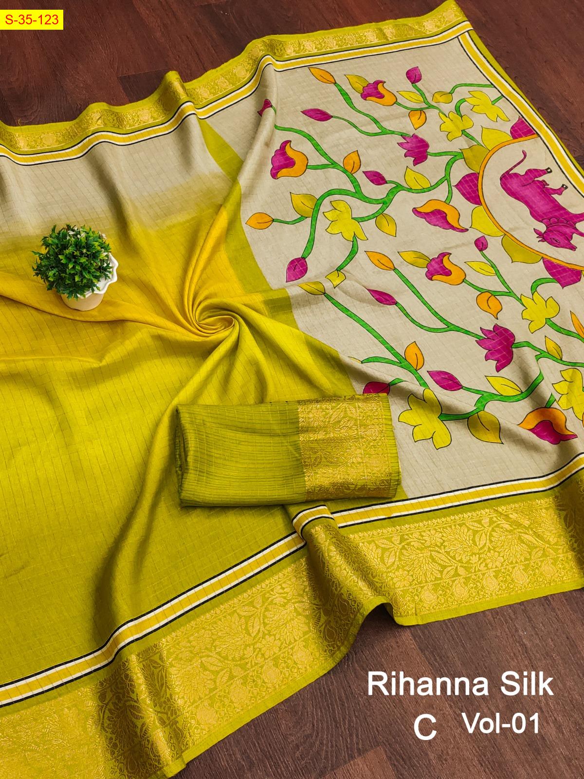 Light weight beautiful rihanna silk sarees