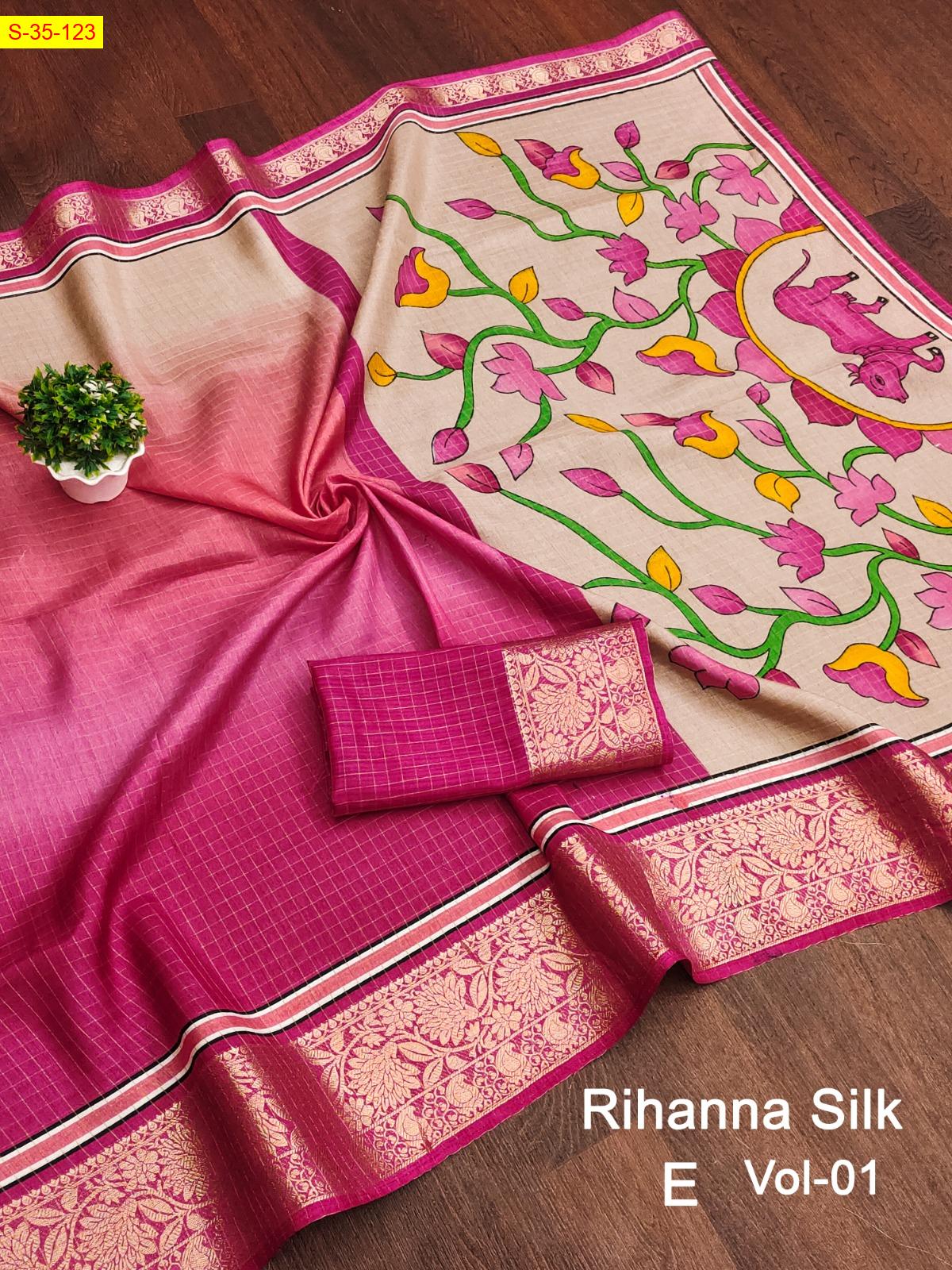 Light weight beautiful rihanna silk sarees