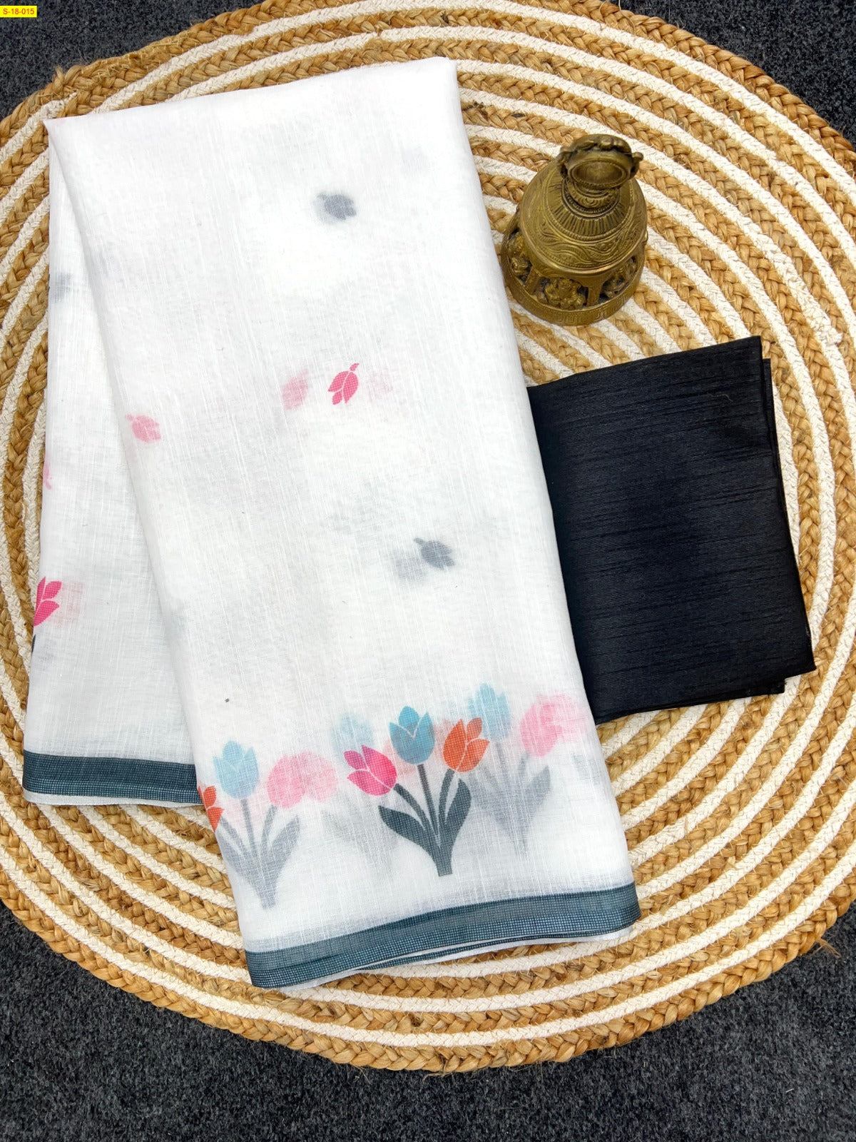 Linen cotton saree