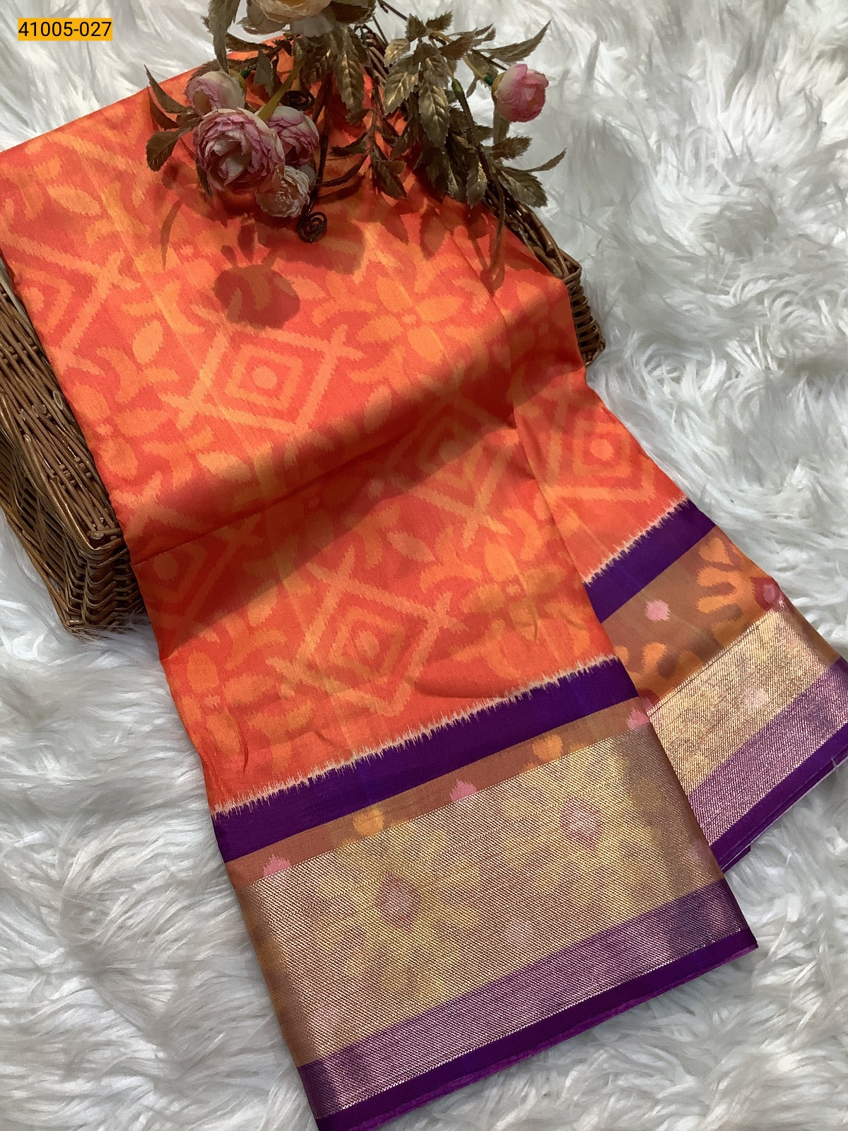 Pochampally Printed Dola Silk Saree