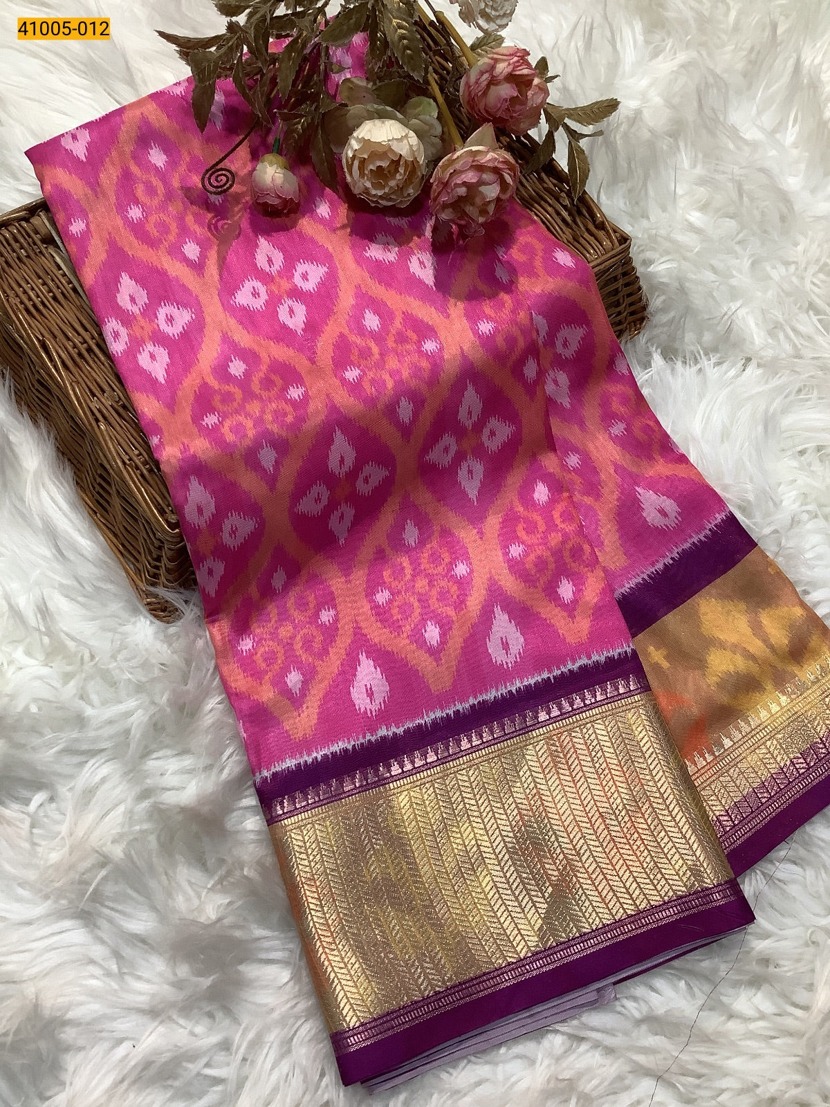 Pochampally Printed Dola Silk Saree