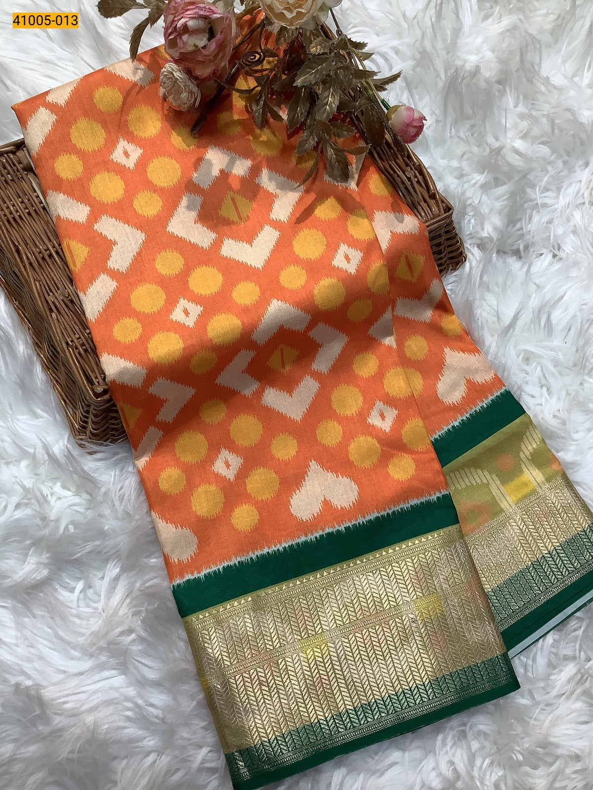 Pochampally Printed Dola Silk Saree