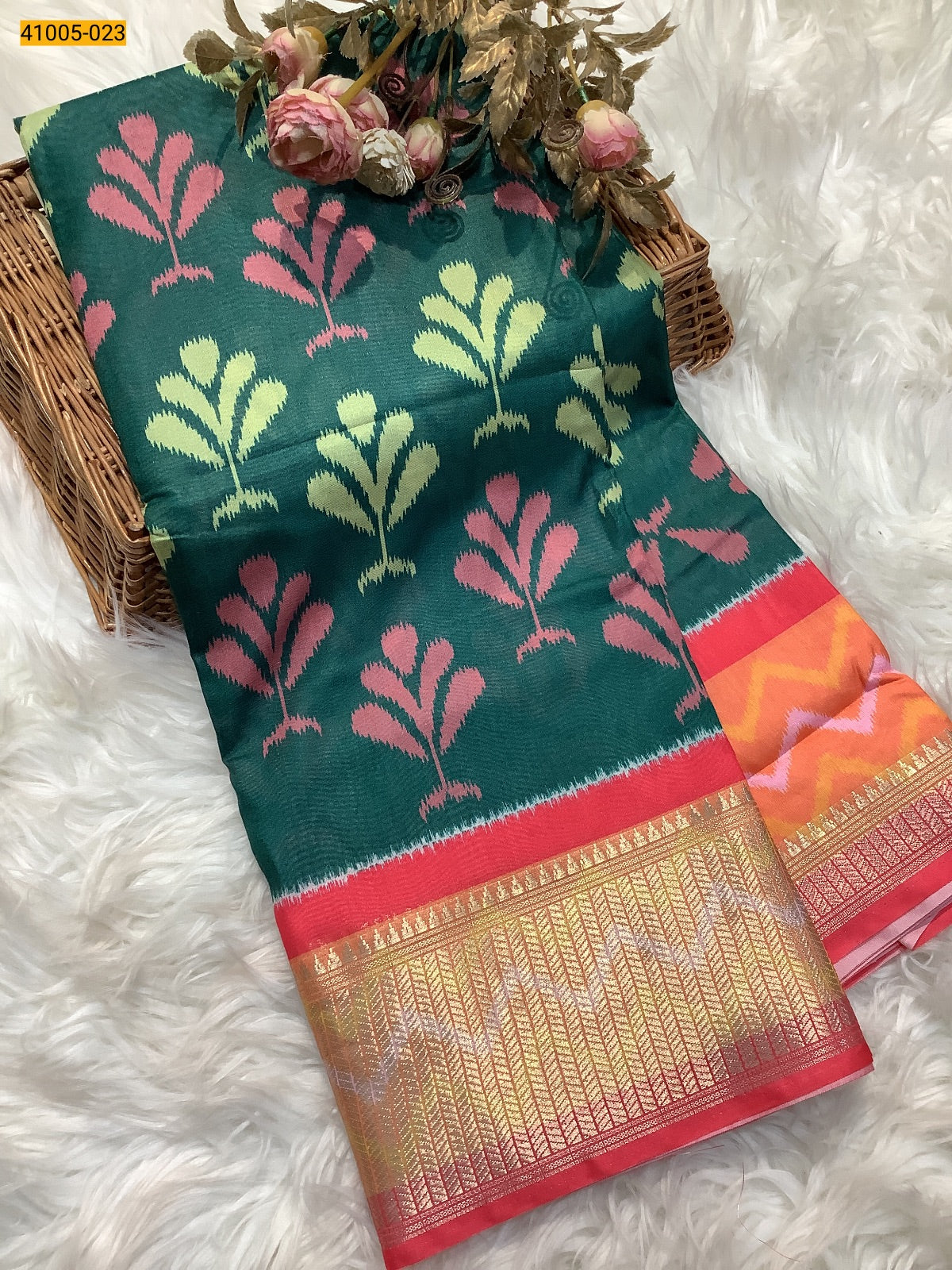 Pochampally Printed Dola Silk Saree