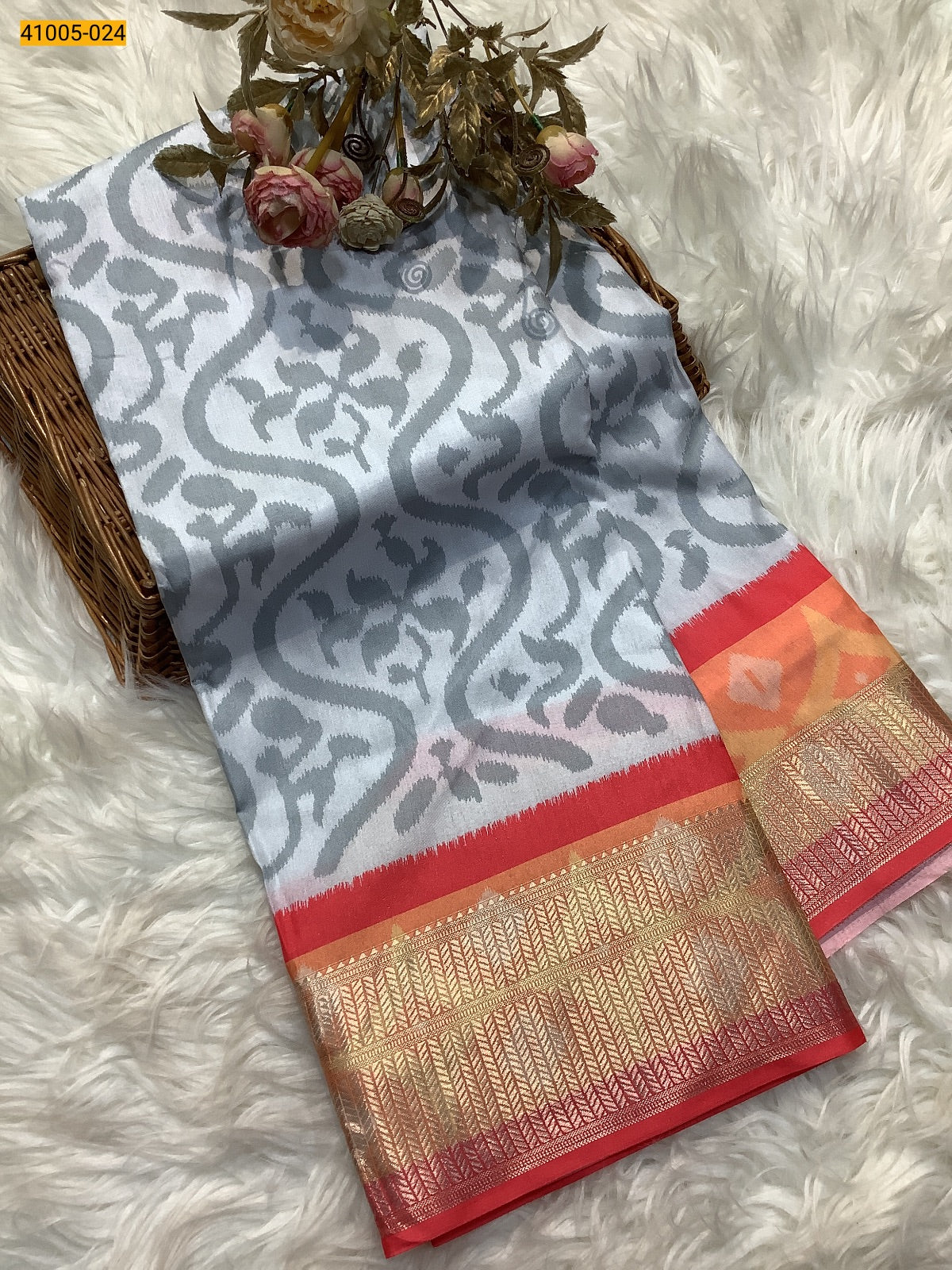 Pochampally Printed Dola Silk Saree