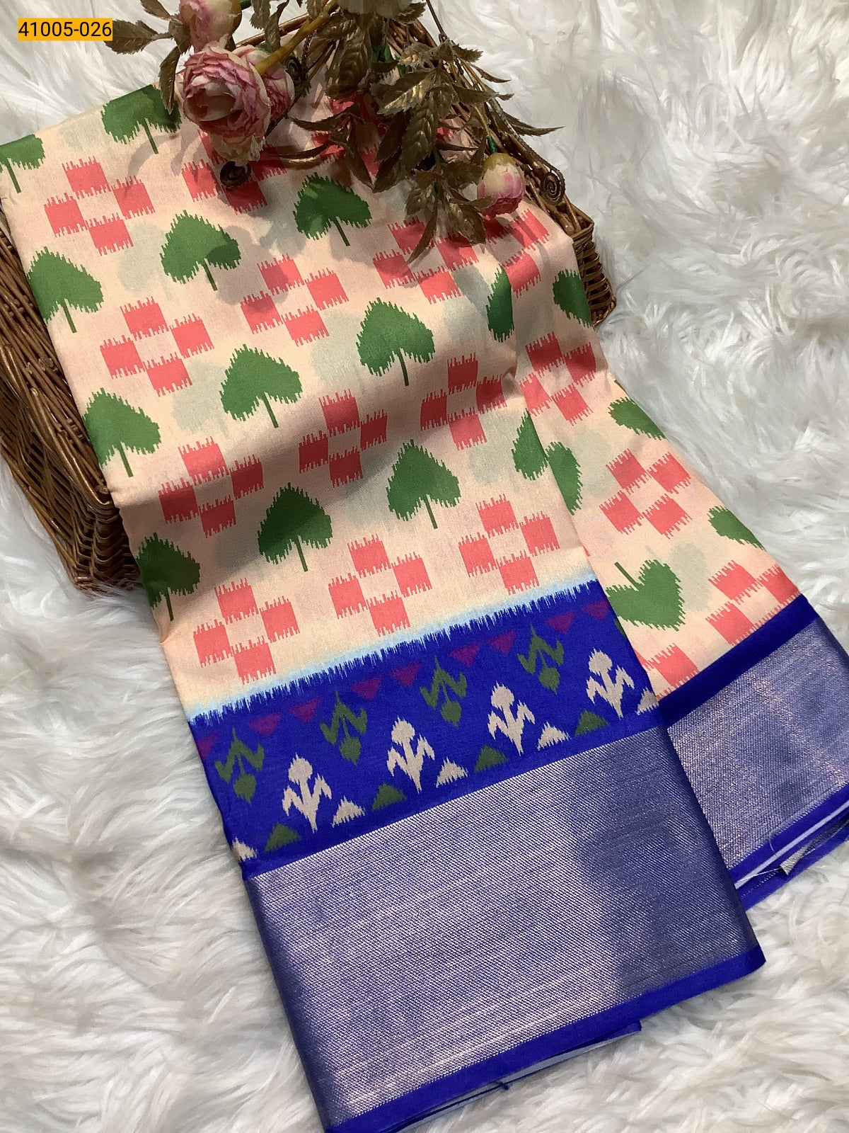 Pochampally Printed Dola Silk Saree