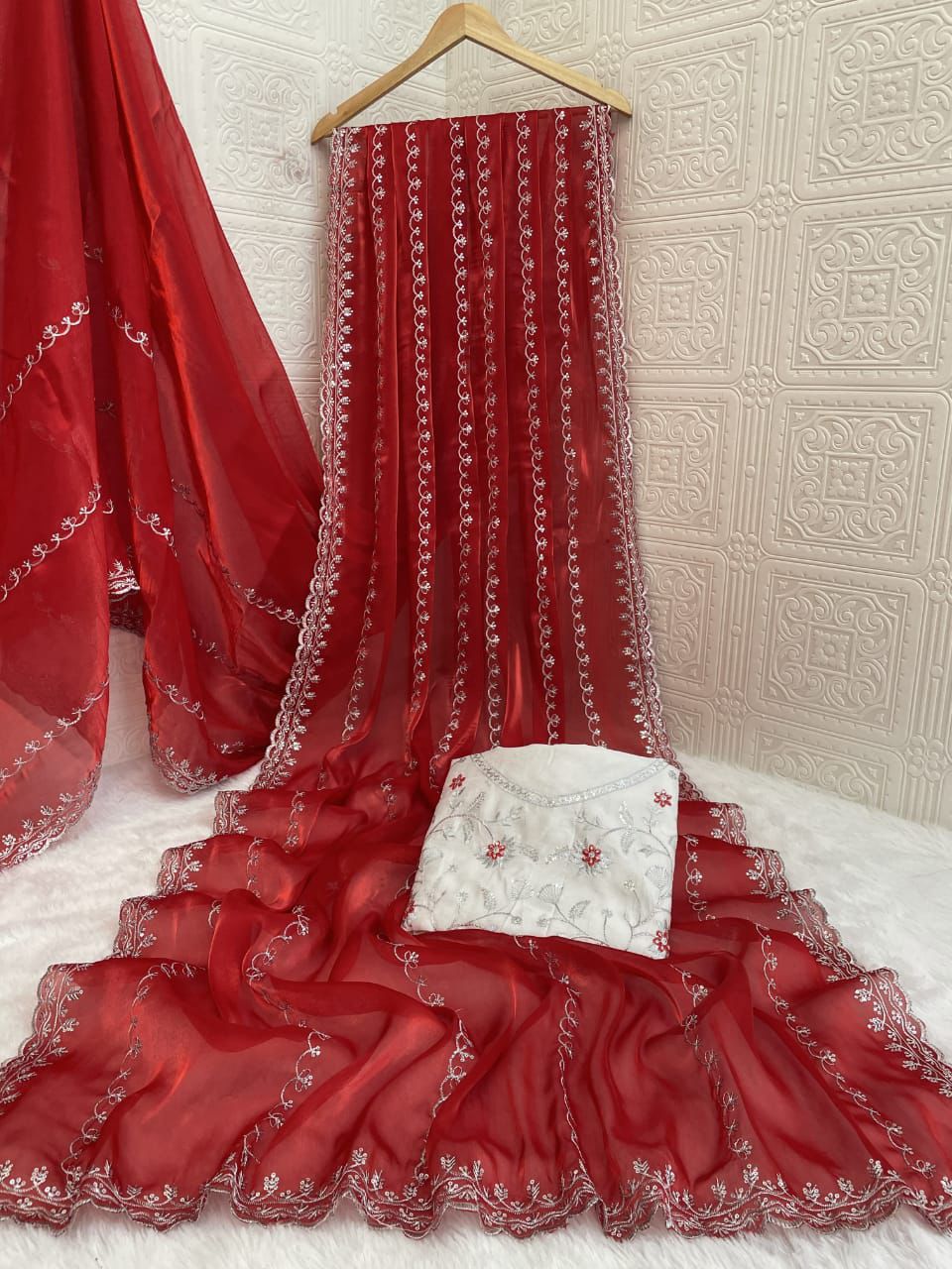 Premium Blooming Zimmy Choo satin Saree