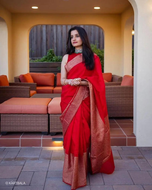 BEAUTIFUL RICH PALLU WITH JACQUARD WORK ON ALL OVER THE SAREE.