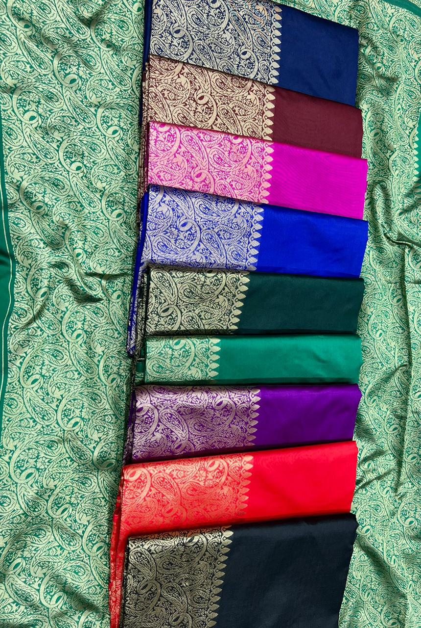 BEAUTIFUL RICH PALLU WITH JACQUARD WORK ON ALL OVER THE SAREE.