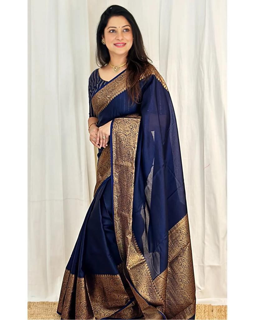 BEAUTIFUL RICH PALLU WITH JACQUARD WORK ON ALL OVER THE SAREE.