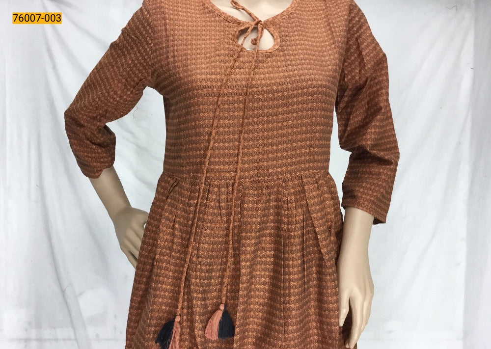 Rayon Dyed Cotton Kurti