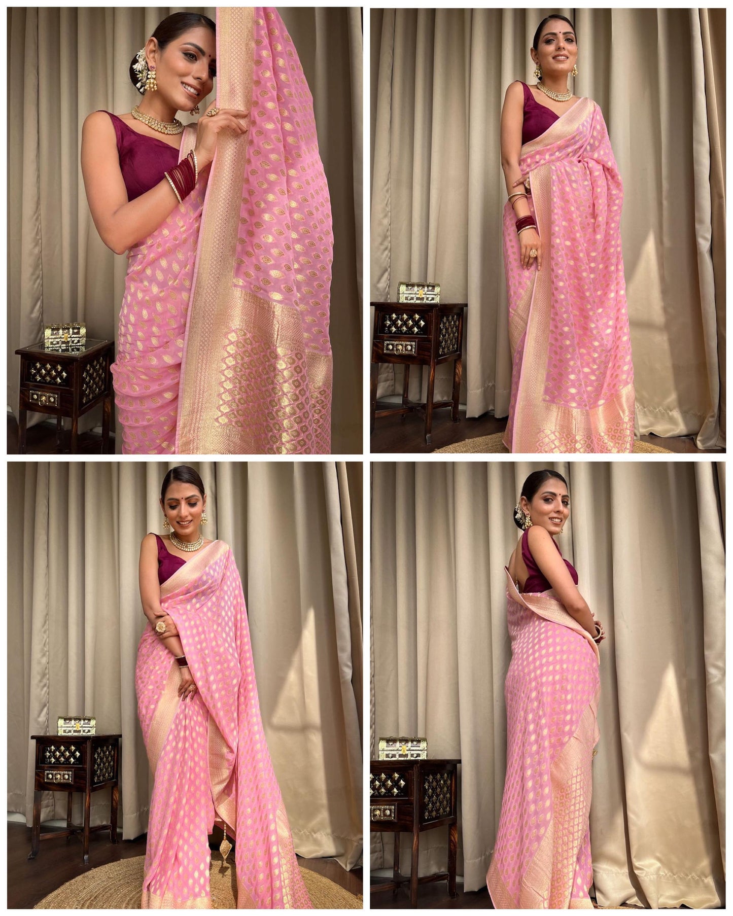 BEAUTIFUL RICH PALLU & JACQUARD WORK ON ALL OVER THE SAREE.