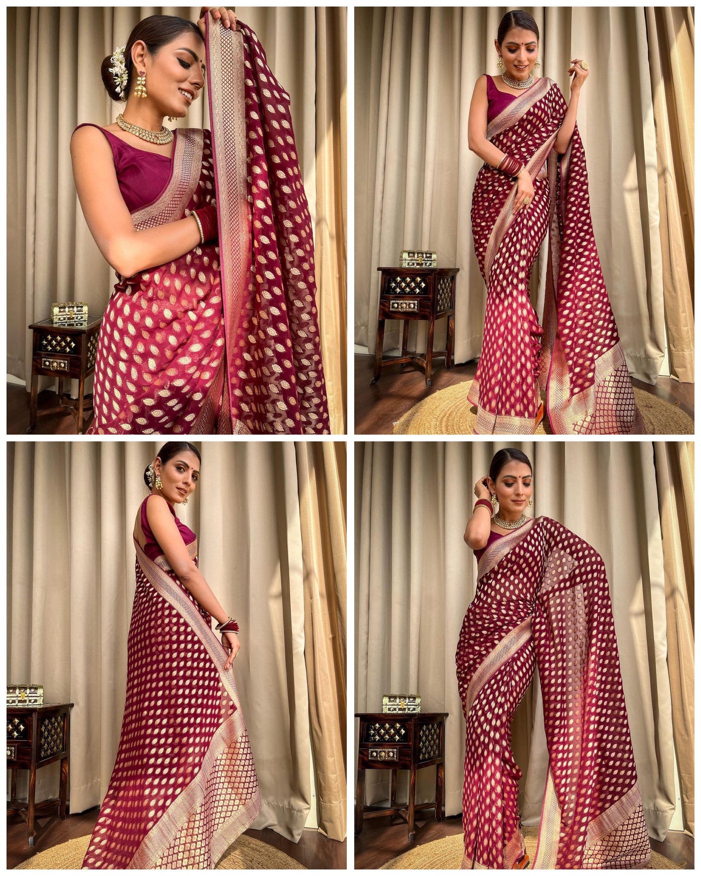 BEAUTIFUL RICH PALLU & JACQUARD WORK ON ALL OVER THE SAREE.