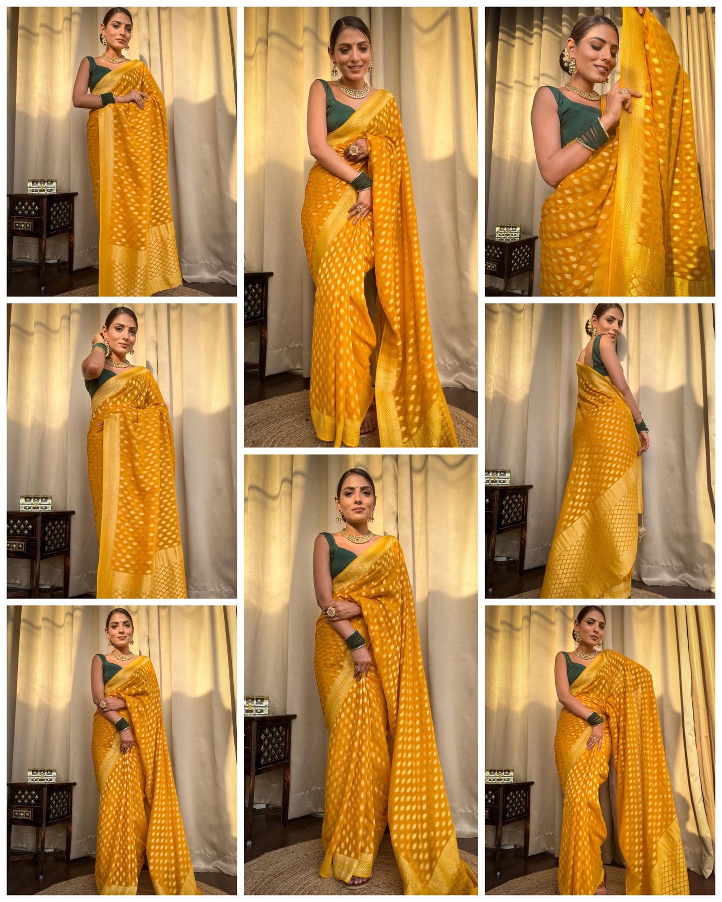 BEAUTIFUL RICH PALLU & JACQUARD WORK ON ALL OVER THE SAREE.