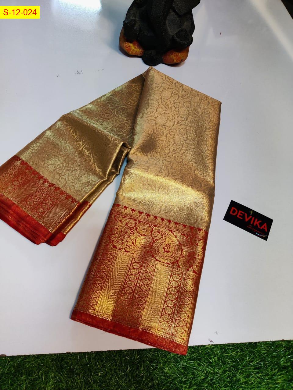 Soft Fancy Tissue Kora Silk Saree