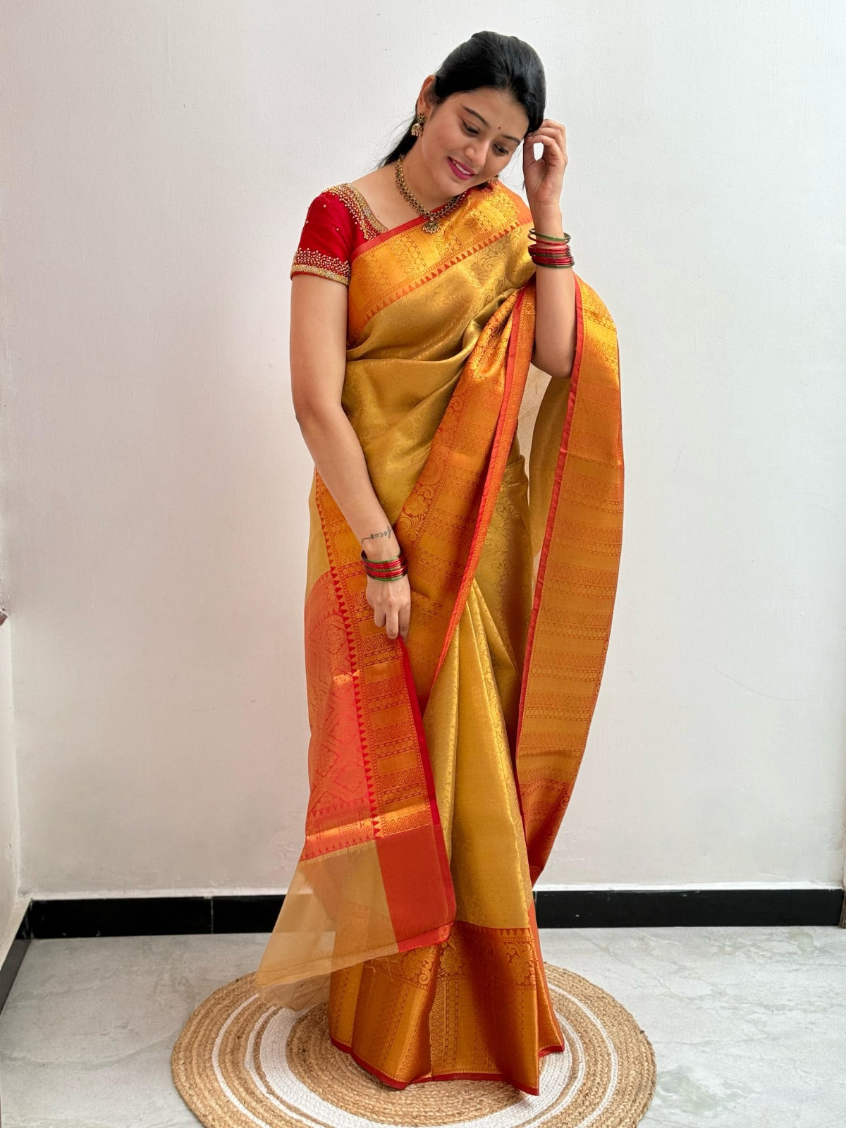 Soft Fancy Tissue Kora Silk Saree