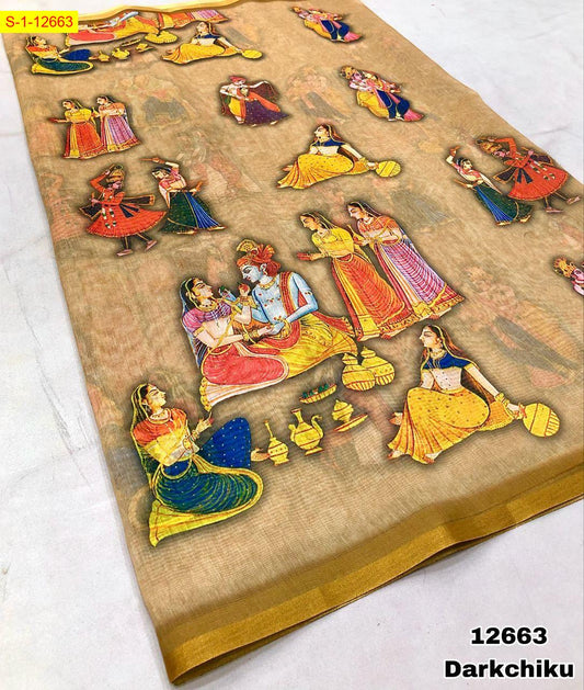 Soft chenderi silk sarees