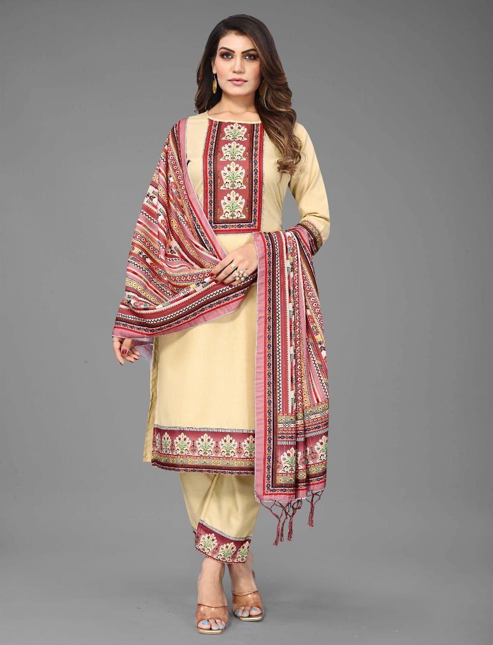 TRENDY DUPATTA SETS FOR WOMEN'S AND GIRLS WITH KURTA & BOTTOM