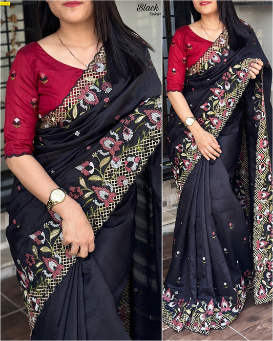 Visca Slub Silk Sarees