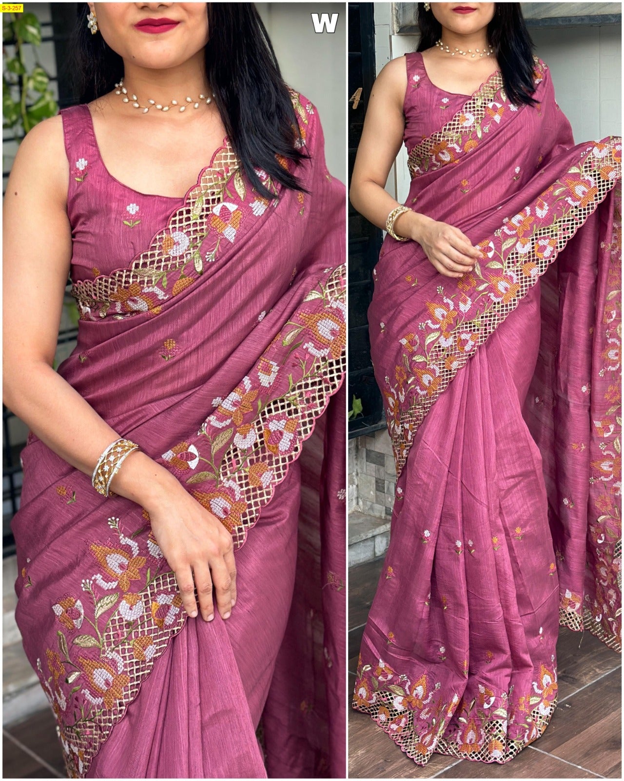 Visca Slub Silk Sarees