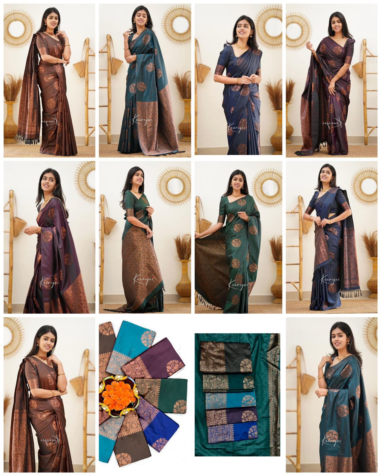 BEAUTIFUL RICH PALLU JACQUARD WORK ON ALL OVER THE SAREE.