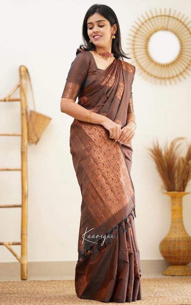 BEAUTIFUL RICH PALLU JACQUARD WORK ON ALL OVER THE SAREE.