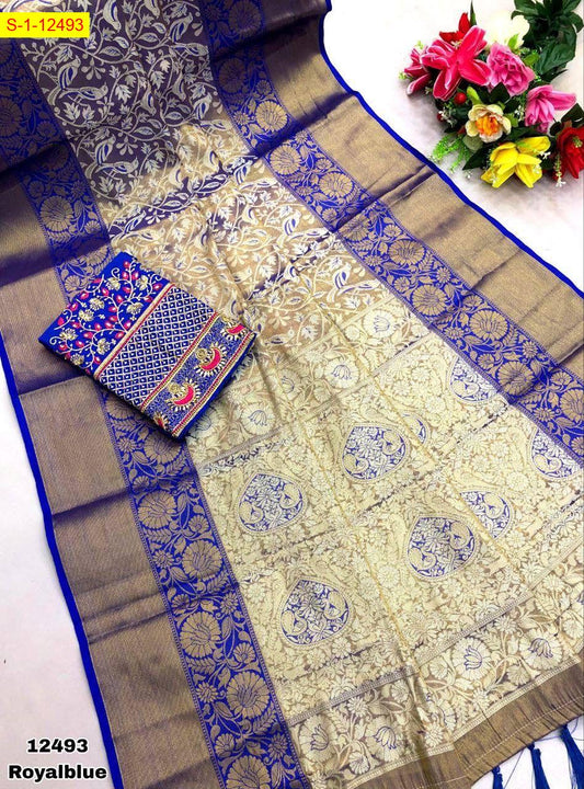 Silk sarees with contrast weaving border