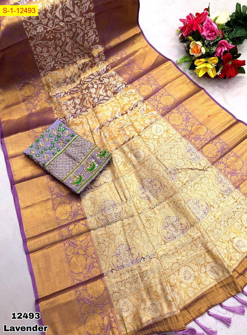 Silk sarees with contrast weaving border